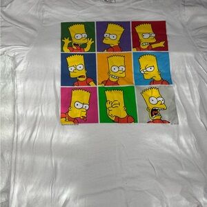 White Graphic Tee with Cartoon Print